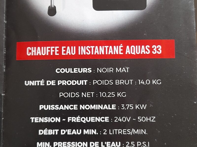 Chauffe eau instantané